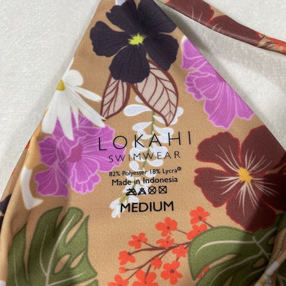NEW Lokahi Swimwear [ Medium ] Floral Vada Bikini Top in Hana Print - Picture 9 of 10